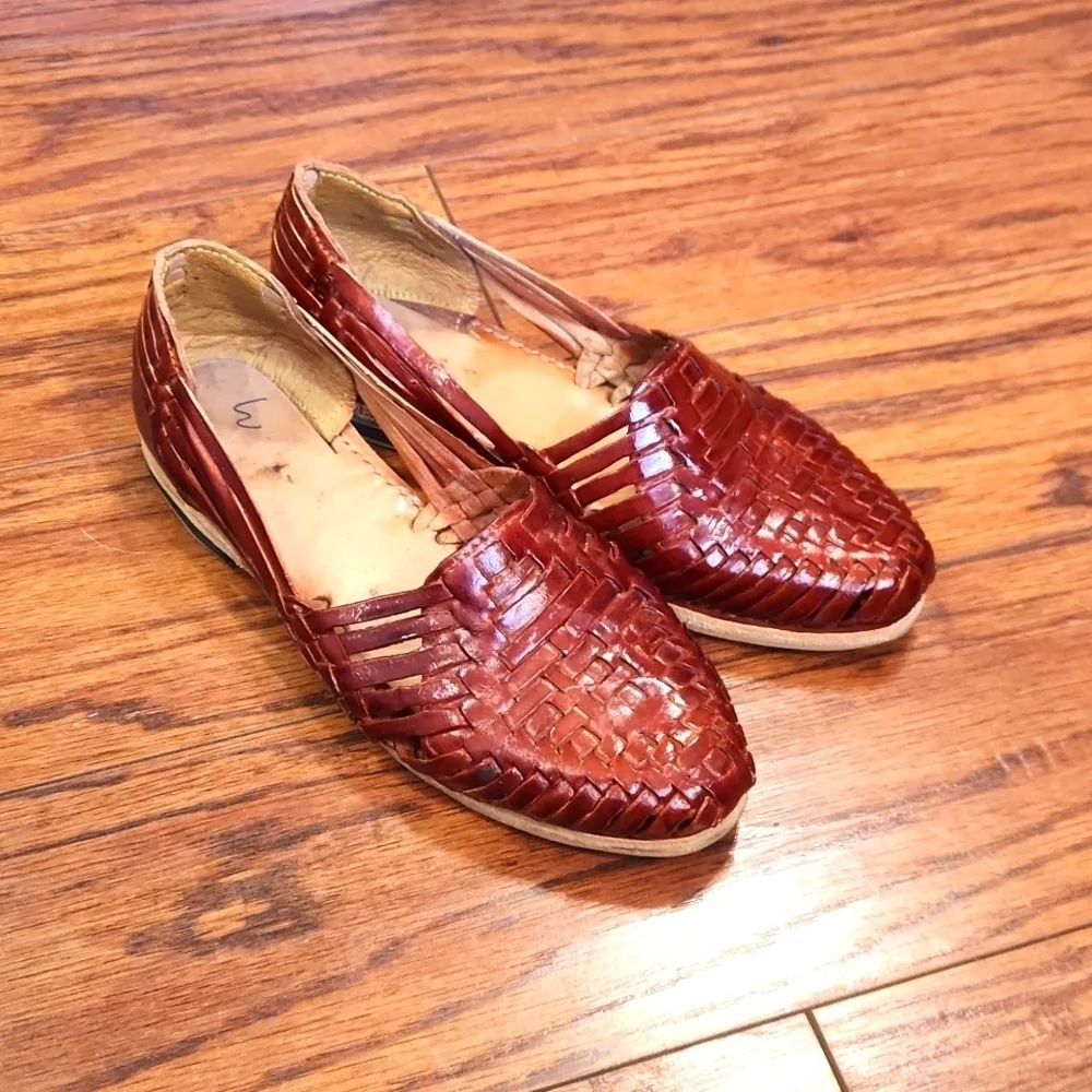 Artisan Womens Leather Brown Huarache's - Picture 1 of 5